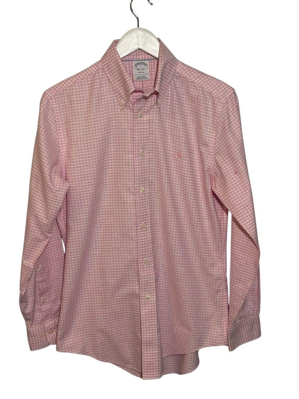 Brooks Brothers Regent Non-iron pink checked long sleeve button down shirt - S